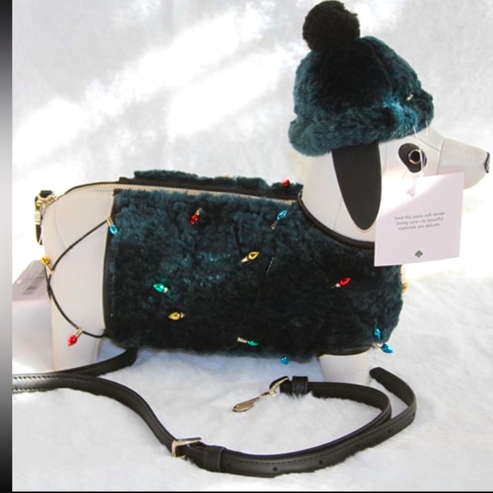 Kate spade Claude Christmas dachshund crossbody bag collectible K9365 nwt - Picture 10 of 16